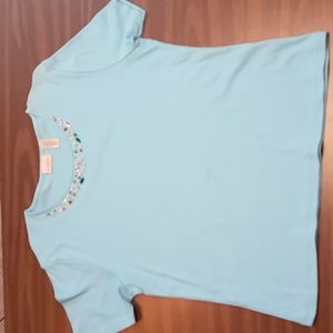 Classic Elements Blue Tee w Embellishments XL
